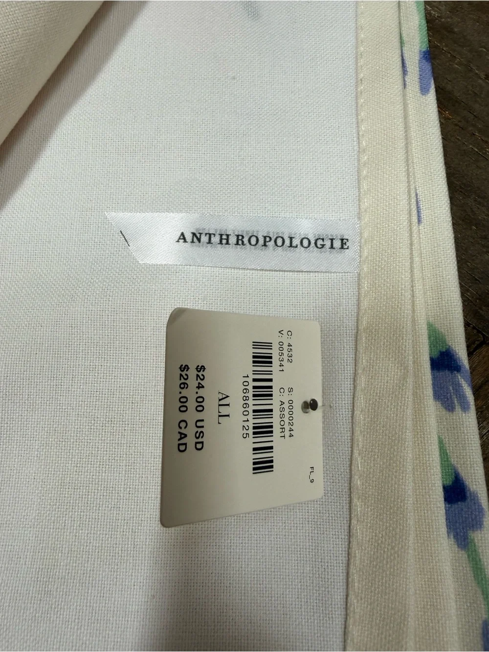 Anthropologie Mom Bee Hive Floral Kitchen Dish Cotton Towel Multicolor New w/Tag